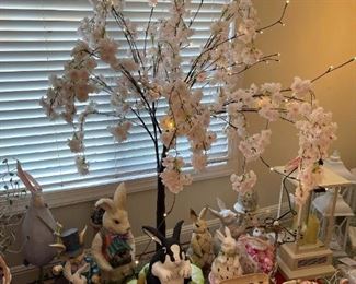 Lighted Faux Cherry Blossom Tree Display