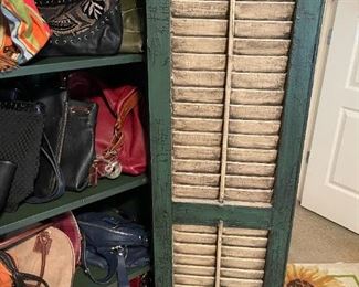 Distressed Cabinet with Window Shutter Doors
