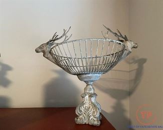 Beyond the Vine Stag Display Bowl on Pedestal
