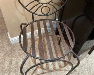 Metal Mid-Century Cafe Chairs with Male and Female Faces