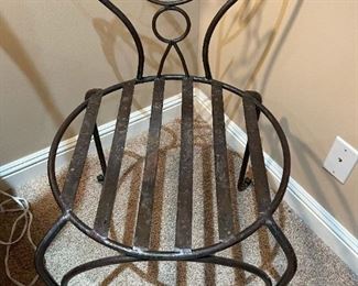 Metal Mid-Century Cafe Chairs with Male and Female Faces