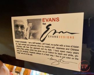 TONY EVANS Signed Abstract Steel Wall Sculpture