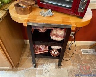 OASIS ISLAND Folding Butcher Block Kitchen Cart