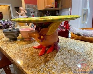 Mackenzie-Childs PATIENCE BREWSTER Rose Loves A Party Cake Plate