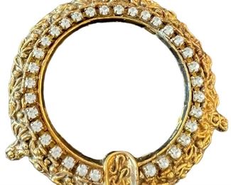 Vintage Celeste Goldtone and Rhinestone ashtray (no glass)