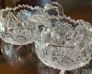 Cut Glass Cream and Sugar