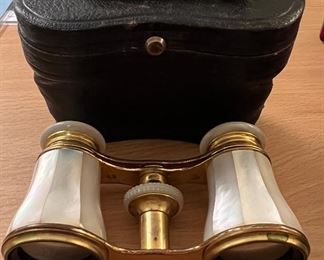 Vintage Mother of Pearl Lemaire Paris Opera Glasses in Original Case