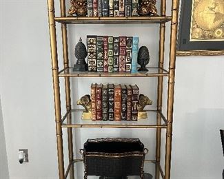 Mid-Century Modern Faux Bamboo 5-Tier Etageres