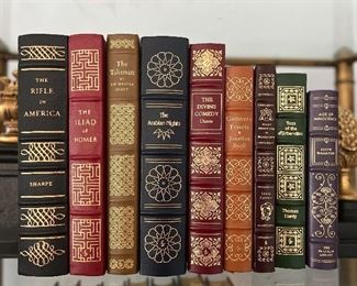 Easton Press/Franklin Library Books:

The Rifle in America
The Iliad
The Talisman
The Arabian Nights
The Divine Comedy
Gulliver’s Travels
Alice’s Adventures in Wonderland
Tess of the D’Ubervilles
Age of Innocence