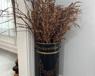 Vintage Designer Neoclassical Style Toleware Umbrella Stand