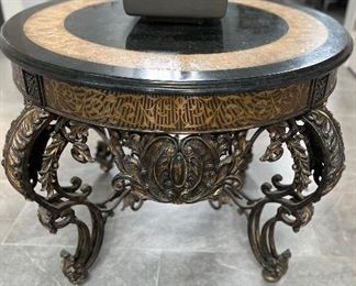 Luxury Hand-Carved Marble-Top Grand Entrance Foyer Table