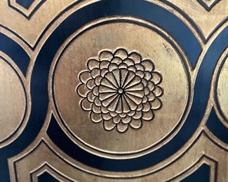 Enormous Hollywood Regency Black and Gold Room Divider