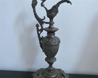 Antique French Decorative Bronze Vine Ewer