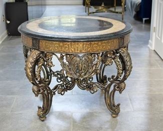 Luxury Hand-Carved Marble-Top Grand Entrance Foyer Table