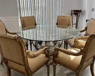 Designer Piazza San Marco Style Luxury Dining Table and Armchairs