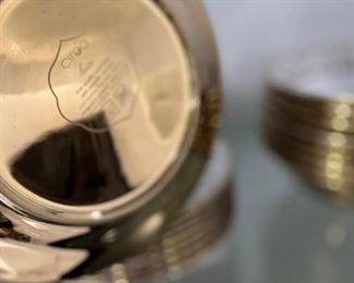 Ciroa Luxe Gold Velluto Scroll Dinner Plate, Dessert Plate and Bowl Set