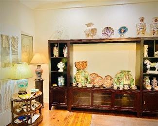 Entertainment center, Asian porcelains 