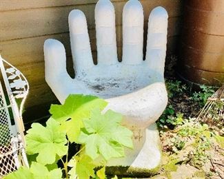 Concrete hand chair