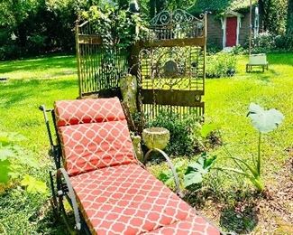 Wrought iron chaise lounger, Victorian gates