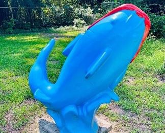 Fiberglass fish yard sculpture 