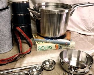 03Calphalon Premier Stock Pot, NEW Stacking Thermal Lunch Carrier More