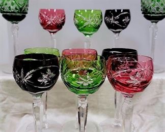 06Bohemian Crystal Goblets 10 Piece Set