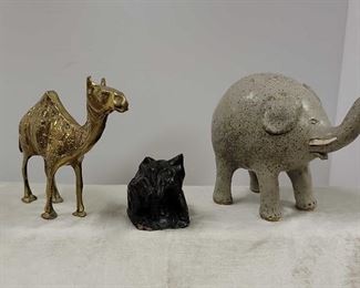Brass Ceramic African Animals