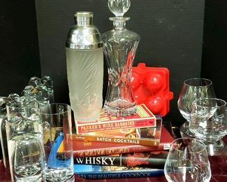 Cocktail Party Featuring Towle 24 Lead Crystal Decanter, Schott Zwiesel Rocks Glasses  More