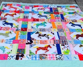 Handmade Quilt with Horses