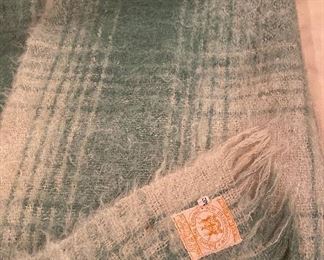 Hudson Bay Company Mohair Green Throw Blanket