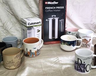 Mueller French Press, Cuisinart Grinder, Starbucks Travel Mugs More
