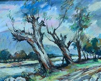 Original Acrylic Landscape Painting, Artist Unknown