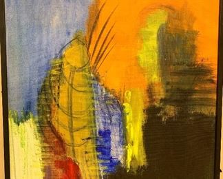 Original MCM Acrylic Painting in Bright Autumn Hues