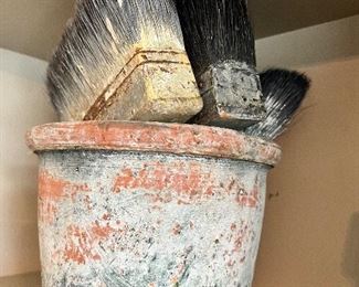Vintage old paint brushes