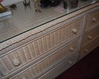 HENRY LINK WICKER DRESSER W/MIRROR