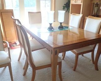 ARM CHAIR DINING TABLE  & 6 CHAIRS