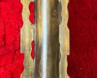 2pc Philip & Kelvin LaVerne Etruscan Round Caduceus Medical End Tables Pair	18in H x 18in  diameter	
