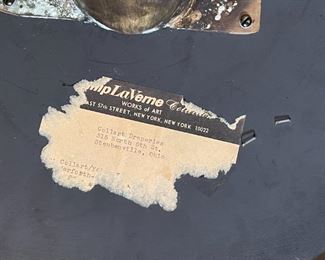 2pc Philip & Kelvin LaVerne Etruscan Round Caduceus Medical End Tables Pair	18in H x 18in  diameter	
