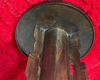 2pc Philip & Kelvin LaVerne Etruscan Round Caduceus Medical End Tables Pair	18in H x 18in  diameter	
