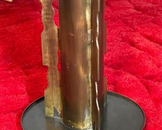 2pc Philip & Kelvin LaVerne Etruscan Round Caduceus Medical End Tables Pair	18in H x 18in  diameter	
