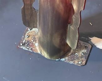 2pc Philip & Kelvin LaVerne Etruscan Round Caduceus Medical End Tables Pair	18in H x 18in  diameter	
