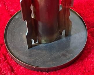 2pc Philip & Kelvin LaVerne Etruscan Round Caduceus Medical End Tables Pair	18in H x 18in  diameter	
