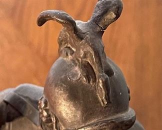 2pc Antique  Spelter Statures Greek Mythology PAIR	14in H x 5.25 in Diameter at base	
