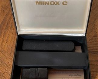 Minox Spy Camera with Attachment in Case	Case: 2x6.75x5in	HxWxD
