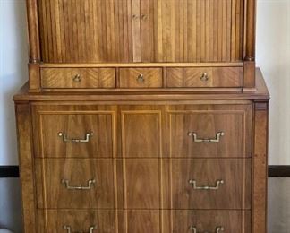 1950s Vintage John Widdicomb Tambour Dresser Tall Chest	54 x 38 x 19.5in	HxWxD
