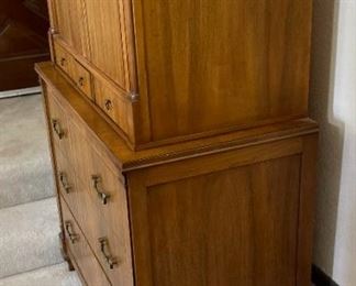 1950s Vintage John Widdicomb Tambour Dresser Tall Chest	54 x 38 x 19.5in	HxWxD
