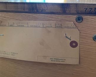 1950s Vintage John Widdicomb Tambour Dresser Tall Chest	54 x 38 x 19.5in	HxWxD
