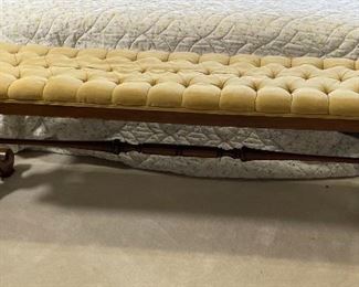 AS-IS Vintage Tufted  Bench	18 x 55 x 16.5in	HxWxD
