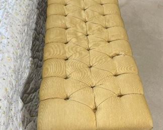 AS-IS Vintage Tufted  Bench	18 x 55 x 16.5in	HxWxD
