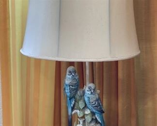 Vintage Porcelain Parakeet Lamp Bird Lamp	28 x 14 x 9.5in	HxWxD
